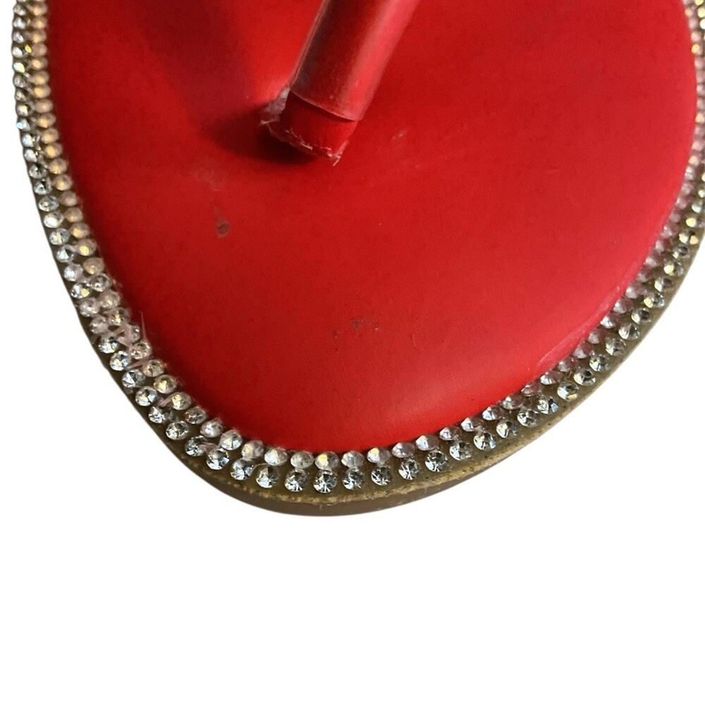 Atalina Red Beaded Floral Thong Sandals Size 8W Wide - Picture 6 of 11